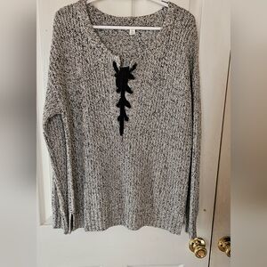 Tribal jeans size lg. Knitted sweater.